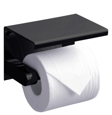 Держатель туалетной бумаги с полкой RUSH Edge (ED77141 Black)